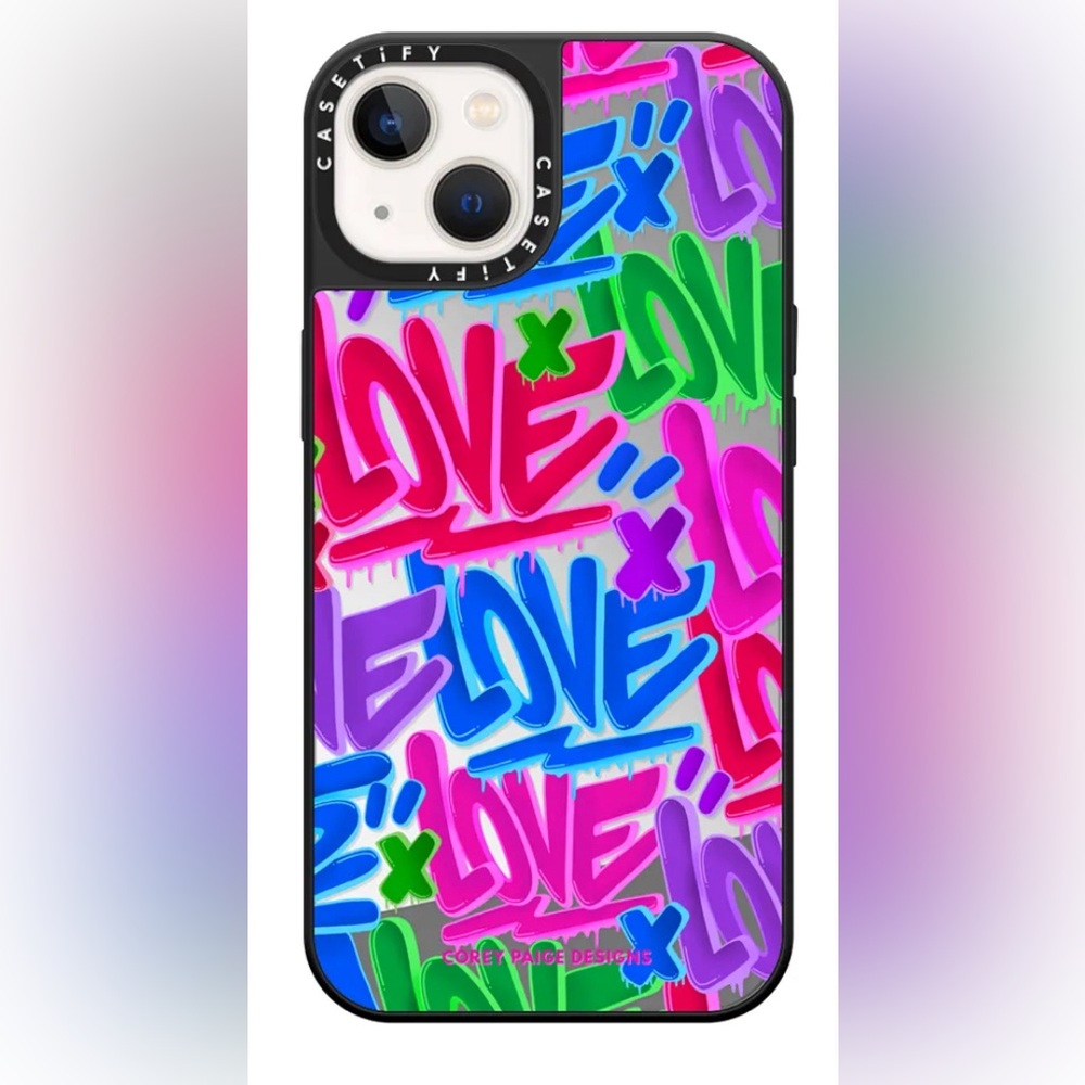 Casetify iPhone 13 Graffiti Love by Corey Paige Designs Mirror Case MagSafe
